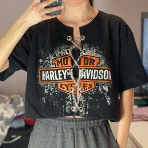 Reworked vintage Harley Davidson chain tee